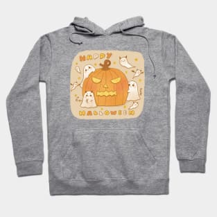 Cute Happy Halloween pumpkin and boo Hoodie